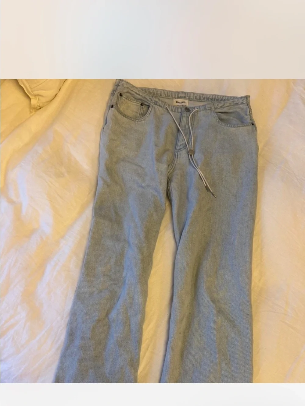 High-Rise Light Blue Wide-Leg Jeans for Women